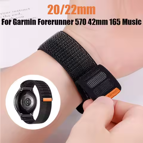 20mm 22mm Nylon Watch Strap For Garmin Venu 4 3 2 45mm/Forerunner 570 265 255 165 Music/Vivoactive 6