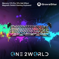 GravaStar Mercury V75 Pro 75% Hall Effect Magnetic Switch Gaming Keyboard – 8K Polling Rate, Rapid T