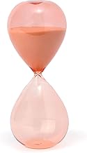 DesignWorks Ink Hourglass Gift Boxed Sand Timer 30-Minute Retro Glass Timer, 7.8" Tall, Peachy Ombre