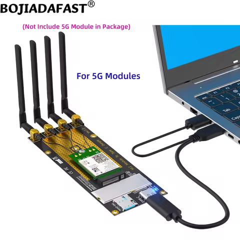 USB 3.0 NGFF M.2 Key-B Wireless Adapter 1 Nano SIM Card Holder 4 Antenna For RM520N-GL 5G 4G Modem M