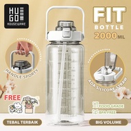 [SP366] 2 Liter Jumbo Large Leak-Proof Drinking Bottle BPA FREE Motivational Water Bottle FREE HUGO 