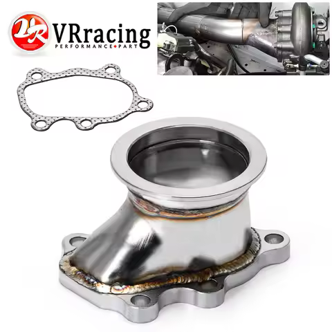 VR RACING- Stainless Steel Adapter for T25 T28 GT25 GT28 2.5" 63mm V-band Clamp Flange Turbo Down Pi