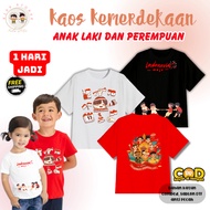 Kidsstoree28 unisex Indonesian Independence Day Tops for Boys and Girls, August 17th