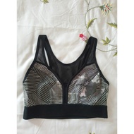 Si workout bra size XS 70 AB green and black stripes