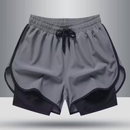 กางเกงยางยืดผ้ายืดสำหรับผู้ชายกางเกงขาสั้นผ้ายืดสำหรับแห้งเร็วกางเกงลำลอง