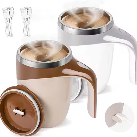 1PC Portable Smart Automatic Magnetic Stirring Cup Rechargeable Stainless Steel Lazy Rotating Mug St
