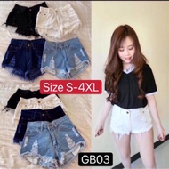 [Ready stock] GB 03 GBJ Elastic High waist short jeans pants