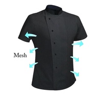 360°Breathable Summer Mesh Chef Jacket Men Women Short Sleeve Cooking Shirt Cool Work Tops Food Serv