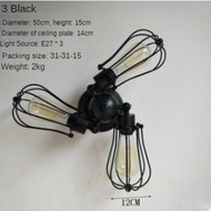 HEIKESZ LOFT Industrial Style Iron Ceiling Light Guest Restaurant Retro Iron Net Pot Cover Bar Count