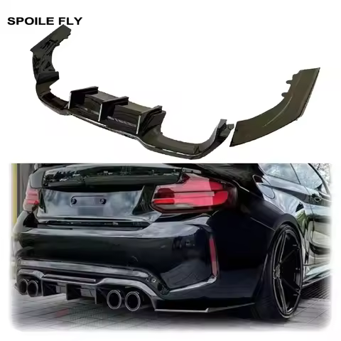 3X 2016 To 2022 For BMW 2 Series M2 M2C F87 Coupe Competition V Style Bumper Rear Diffuser Lip Spoil