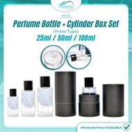 ARAMADA PF030🔥25ML/30ML/50ML/100ML (PRESS) PERFUME BOTTLE + BOX SET CYLINDER BOX BOTOL PERFUME SET K