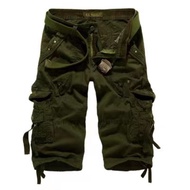 New Mens Summer Army Cargo 3/4 Three Quarter Pants Cotton M