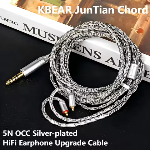 KBEAR JunTian Chord ST24 Plus 16 Strands 224 Cores Precision Braided Earphone Cable 5N OCC Silver-pl