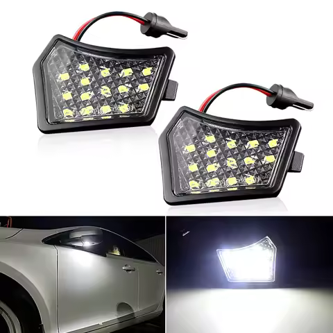 2Pcs LED Front Under Mirror Lamp Puddle Light For Volvo V40 V50 C30 C70 S40 S60 S80 V50 V70 XC70 XC9