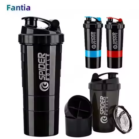 Shaker Cups Portable Protein Powder Shaker Water Bottles Outdoor Sports Milkshake Kettle Gym Fitness
