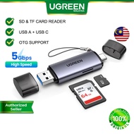 UGREEN 2 in 1 SD TF Card Reader USB-A & Type-C USB 3.0 OTG Memory Card Adapter Micro SD USB-C Androi