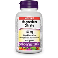 webber naturals Magnesium Citrate, 150 mg High Absorption, 60 Capsules