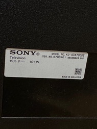 Sony 43吋電視 KD-43X7000E