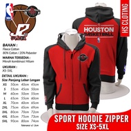 KATUN MERAH HITAM Houston ROCKETS NBA Basketball Zipper Hoodie Western Conference Team Pullover Zipp