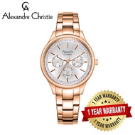 [Official Warranty] Alexandre Christie 2A42BFBRGSL Women's Silver Dial Stainless Steel Strap Watch