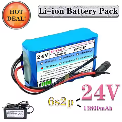 24V 6s2p 13800mAh Lithium Battery NEW-Li Ion Rechargeable with BMS protection board lithium ion batt