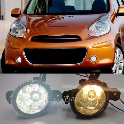 Fog Lights Headlight For Nissan Micra March 4 K13 Hatchback C+C K12 Convertible March 3 K12 FogLight