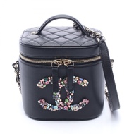 【二手】香奈兒 (Chanel) CHANEL 水晶狂熱系列 Coco 標誌雙肩包 AS2322 黑色羊皮水晶 Coco 標誌雙肩包