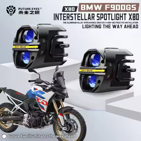FUTURE EYES X80-LED For Motorcycle BMW F900GS Spotlight With Cable, Backlight Switch, Trailer Sunsha