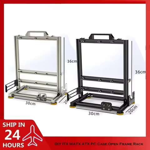 MOD Gamer Cabinet,DIY ITX MATX ATX PC Case Open Frame Rack, Watercooler Desktop Computer Gaming Chas