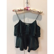 ADAM AND EVA Dark Green Spaghetti Top