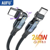 AUFU 240W USB C To Type C Cable For iPhone 16 15 Promax PD3.1 5A Super Fast Charging Data Cord For M