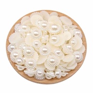 diy太阳花半面仿珍珠 半面贴片半圆珍珠diy材料  feiten.my20251009