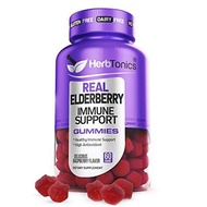 ELDERBERRY GUMMIES WITH VITAMIN C & ECHINACEA IMMUNE SUPPORT KIDS & ADULTS VEGAN, NON-GMO, GLUTEN FR