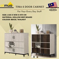 Atmua Furniture Tina 6 Door Cabinet Bookshelf Storage Cabinet Wardrobe