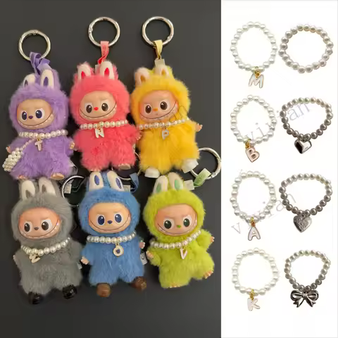 For labubu 4.0 Pin for Love Series Pearl Letter Necklace Ornament DIY Pendant Necklace Chain for lab