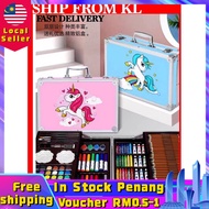 Unicorn Design 145pcs Art set Aluminum Case Painting Pen Stationery Set Watercolor Pens Crayon Marke