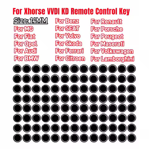 14MM 50Pcs/Lot For Xhorse VVDI KD Car Key Crystal Epoxy LOGO For Opel Fiat SEAT Volkswagen Benz Peug