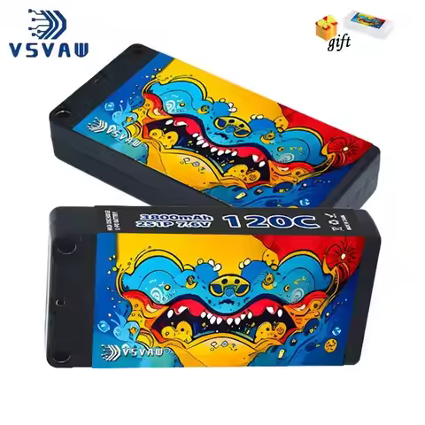 VSVAW 2S 7.6V 3800mAh 120C Lipo Battery HV with 5mm bullet XT60 plug 1/10 1/12 remote control car cl