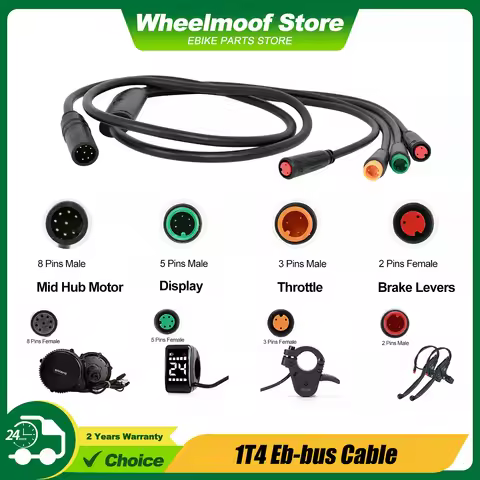 Waterproof 1T2 1T4 Cable Ebike Connector For BAFANG BBS01 BBS02 BBSHD Motor Ebrake Throttle Display 