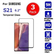SAMSUNG-(3片裝)黑邊全屏 S21 6.2" 鋼化玻璃手機屏幕 日本材料保護貼 9D 硬度, 9H 耐刮花, Screen Protector -手機貼,保護貼