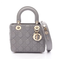 【二手】迪奧手提包，LADY DIOR MY ABCDIOR，Lady Dior 小號 Cannage 兩用包，灰色皮革，Lady Dior Cannage 兩用托特包，小號。