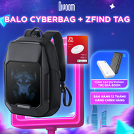 Combo balo Divoom Cyberbag 64x64 pixel màn hình LED hiển thị pixel art và thiết bị định vị ZFind Tag