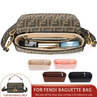 Fits For FENDI Baguette Bag Felt Cloth Insert Bag Makeup Organizer Women's Luxury Tote Shape Bag in 
