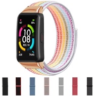 [HOT JUXXKWIHGWH 514] สายรัดไนลอนคุณภาพสูงสำหรับ Huawei Band 6 /Honor Band 6 Sport Woven Band Bracelet อุปกรณ์ทดแทน