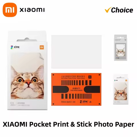 Original Xiaomi ZINK Pocket Printer Paper Self-adhesive Photo Print 50pcs Sheets Xiaomi 3-inch Mini 