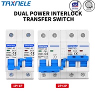 1P+1P 2P+2P MTS AC Dual Power Manual Transfer Switch Circuit Breaker Changeover Switch MCB 40A 63A