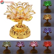 PASSION Lotus Flower Lamp, LED 220V Buddhist Lamp, Buddhist Prayer Lamps 3xAA Battery/Plug in Simula