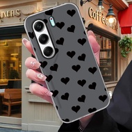 2 in 1 Case for Tecno Camon 40 Pro 5G Camon 40 Pro 4G Camon40 Matte Black Heart Print Phone Case new