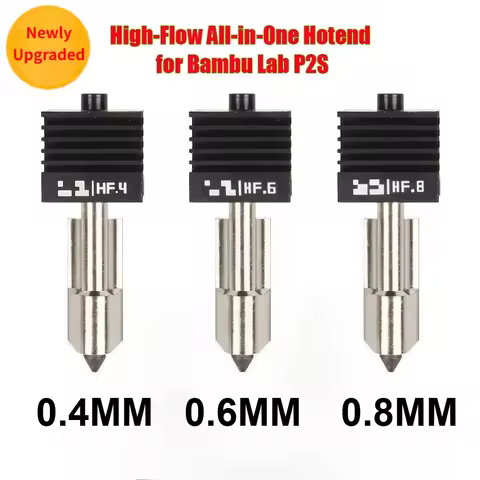 High Flow P2S Hotend for Bambu Lab H2s H2d Nozzle 0.4/0.6/0.8MM Quick Swap Compatible A1 Removable H