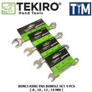 TERBARU TEKIRO KUNCI RING PAS 8 , 10 , 12 , 14 MM SET 4 PCS BUNDLE